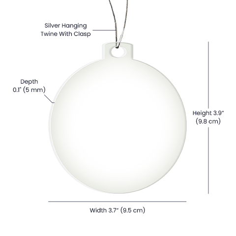 Blank Sublimation Acrylic Circle Ornament for Sublimation Printing