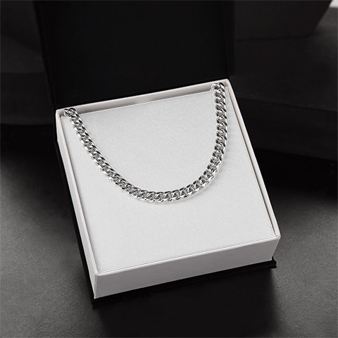 To My Man Cuban Link Chain Necklace Gift For Him From Her For Valentines Day, Anniversary, Birthday, Christmas