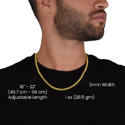 Cuban Chain for men in Gold color