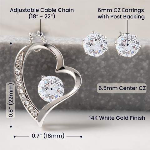 Stunning Forever Love Earring Bundle for wives, featuring elegant earrings in a luxurious presentation box, ideal for anniversaries and special moments of love.