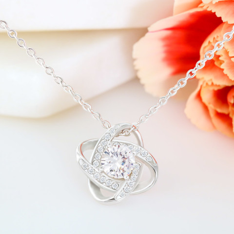 Imagine her reaction receiving this beautiful Love Knot Necklace. Representing an unbreakable bond between two souls, this piece features a beautiful pendant embellished with premium cubic zirconia crystals. Surprise your loved one with this gorgeous gift today!