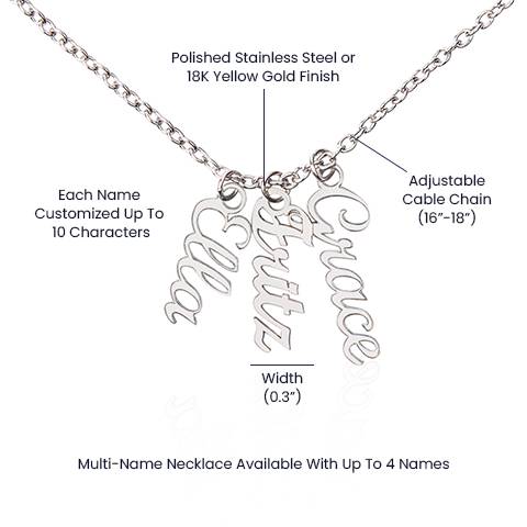 Different part of vertical necklace