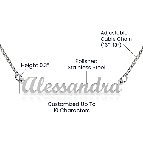 This custom name carved necklace is made with high quality materials and would make a great Valentine's Day gift, Birthday Gift, Christmas Gift or gift for any special occasion.  If the Kardashian's wear them, so can you! Be part of the trending hip crowd with your own name perfectly carved on a lovely necklace.