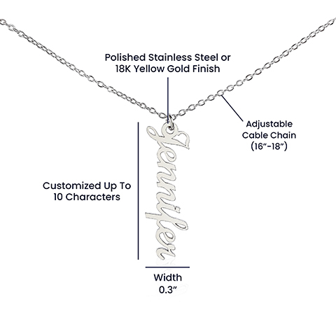 Vertical Name Necklace Details